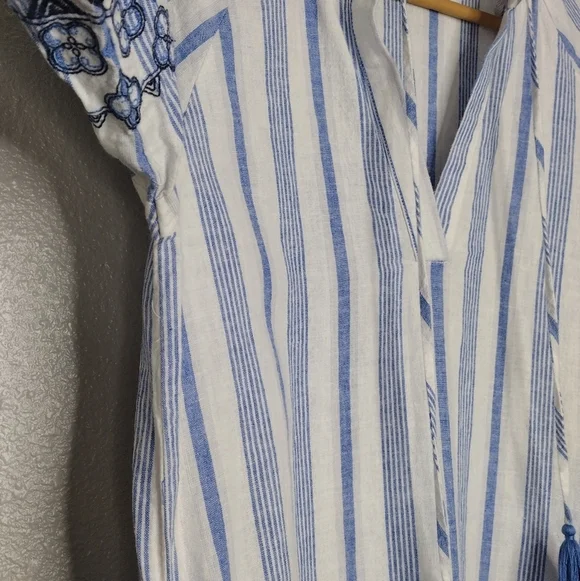 Neiman Marcus Women's Linen Cotton Blend Striped Tunic Dress Size Small - Picture 10 of 16